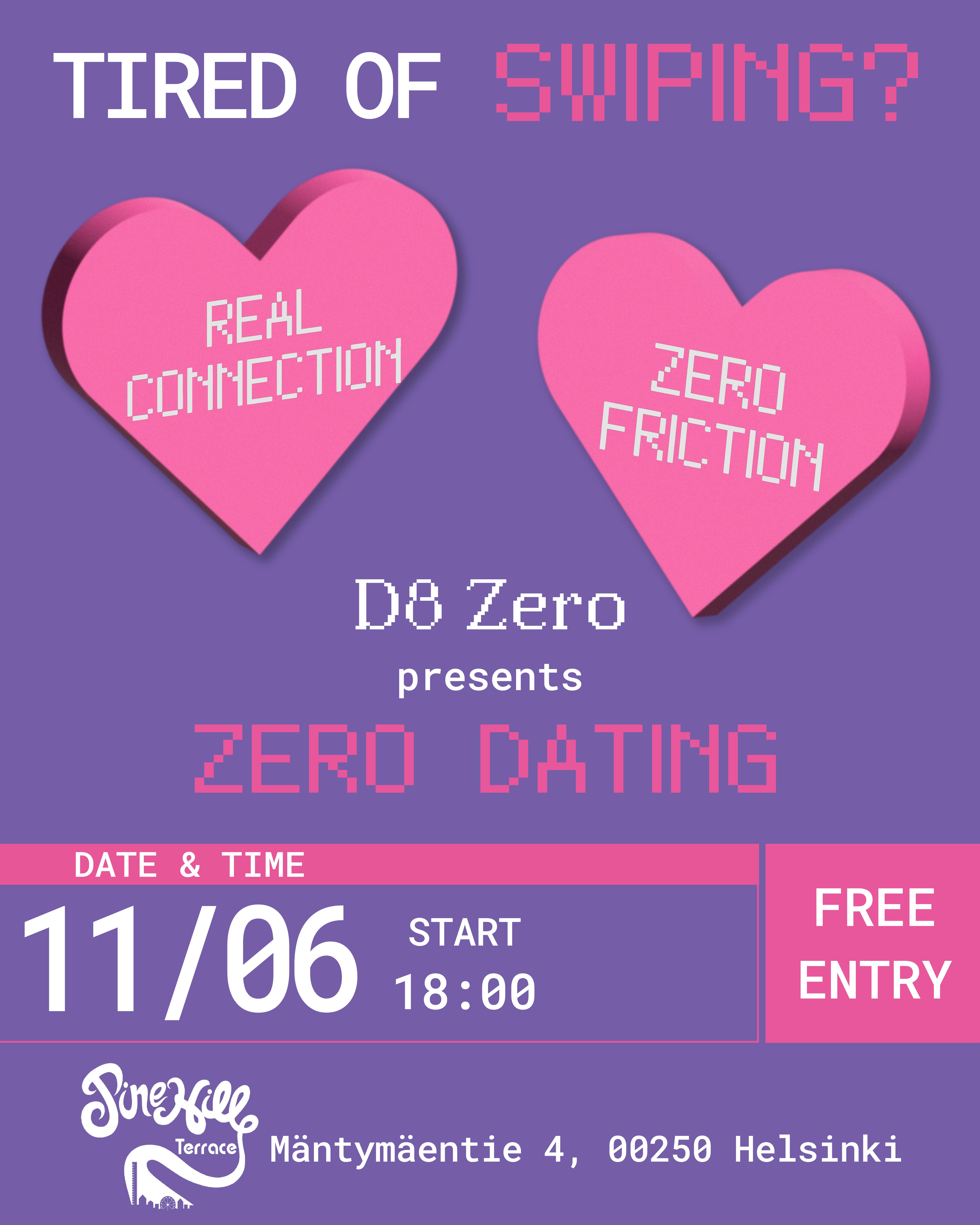 D8Zero Zero Dating Helsinki pilot event poster